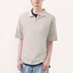 Slit Neck Piqué Polo Shirt [Mushroom]
