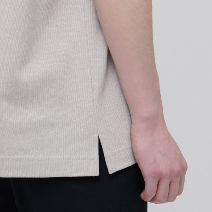 Slit Neck Piqué Polo Shirt [Mushroom]