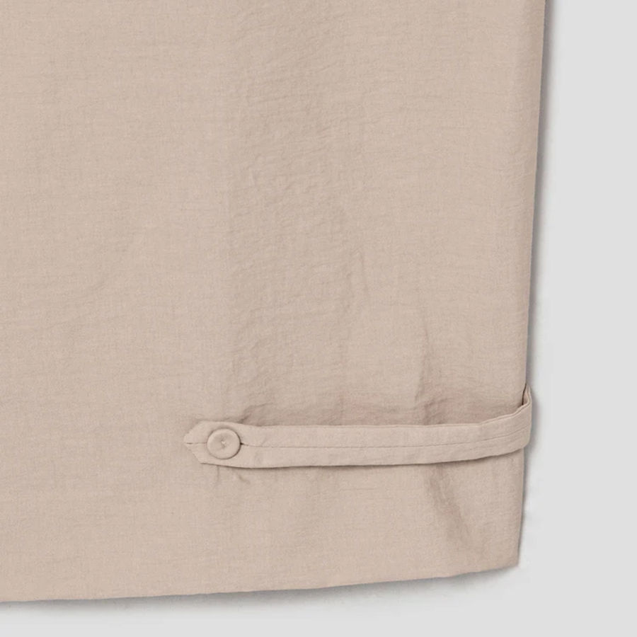 KUHO Cotton-Blended Tapered Fit Pants – Beige