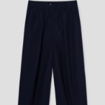 KUHO Cotton Tuck Tapered Pants - Navy