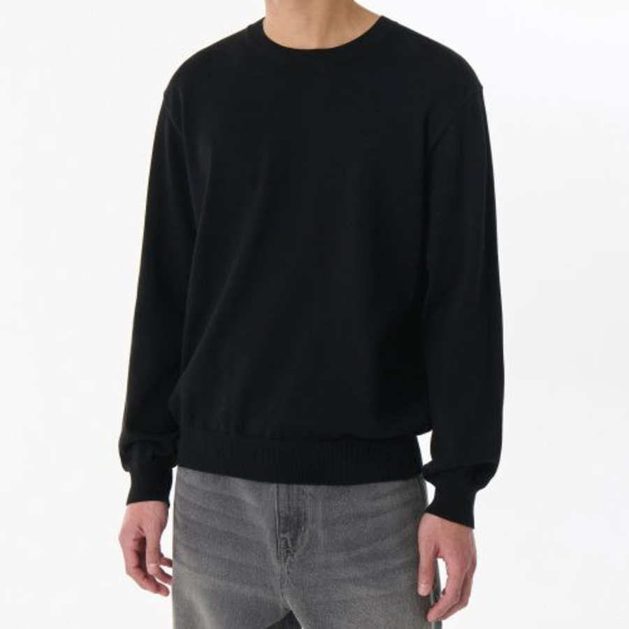 Washable Supima Cotton Crew Neck Short Sleeve Knit [Blue Grey]