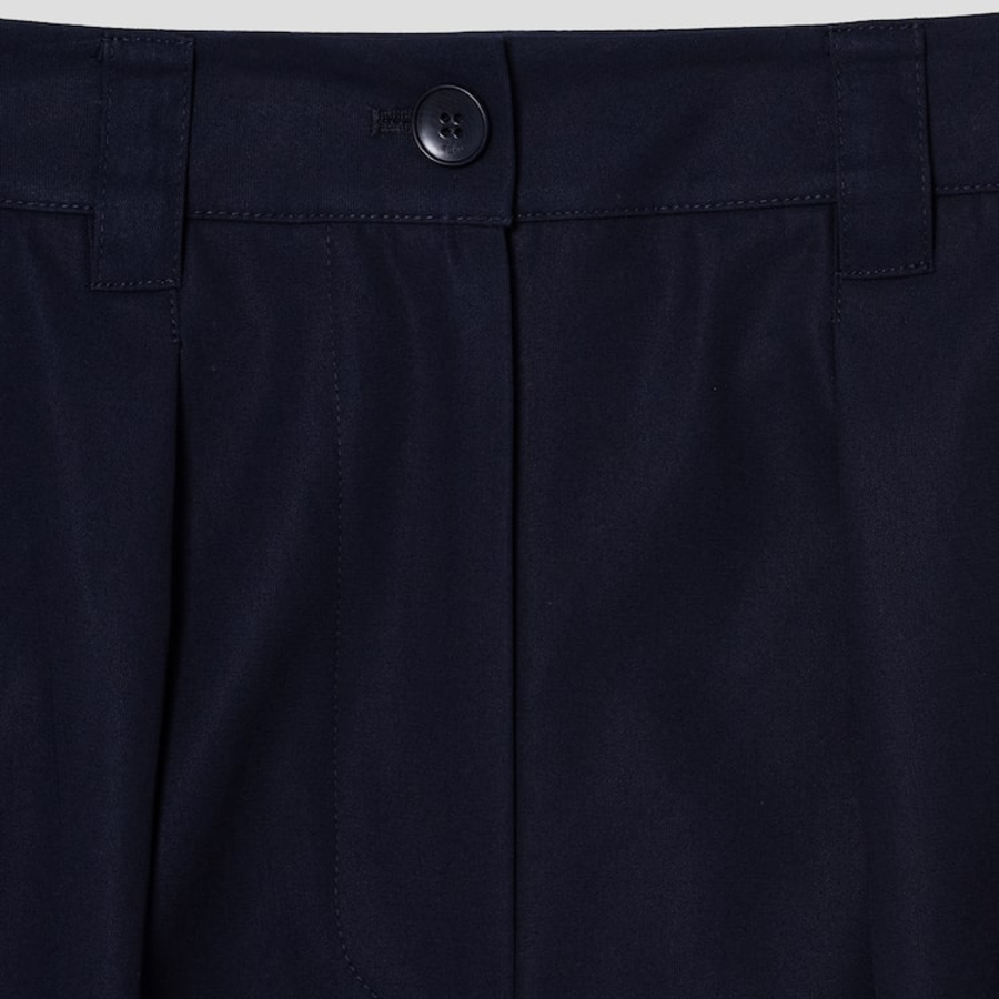 KUHO Cotton Tuck Tapered Pants - Navy