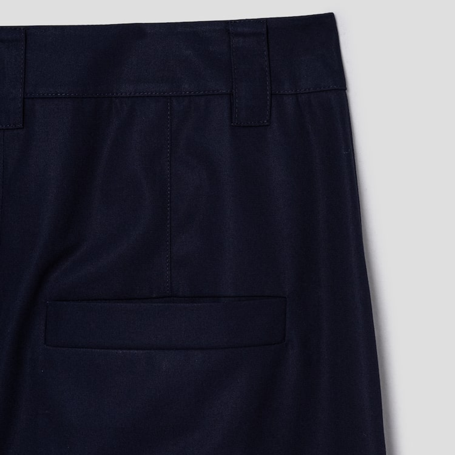 KUHO Cotton Tuck Tapered Pants - Navy