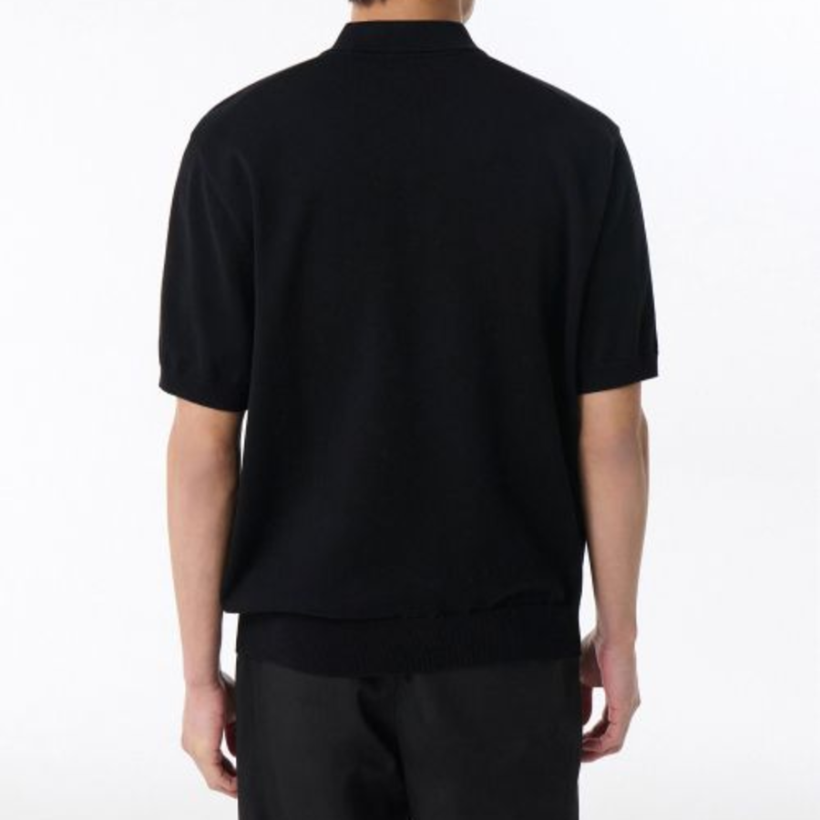 Washable Supima Cotton Knitted Polo Shirt [Black]