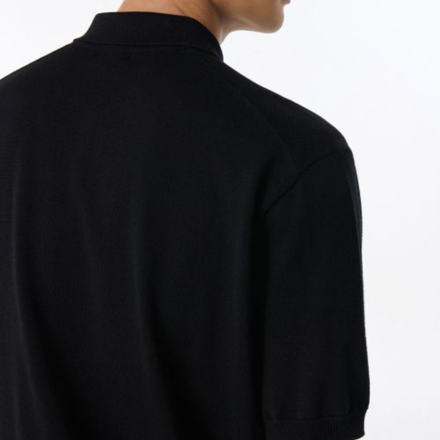 Washable Supima Cotton Knitted Polo Shirt [Black]