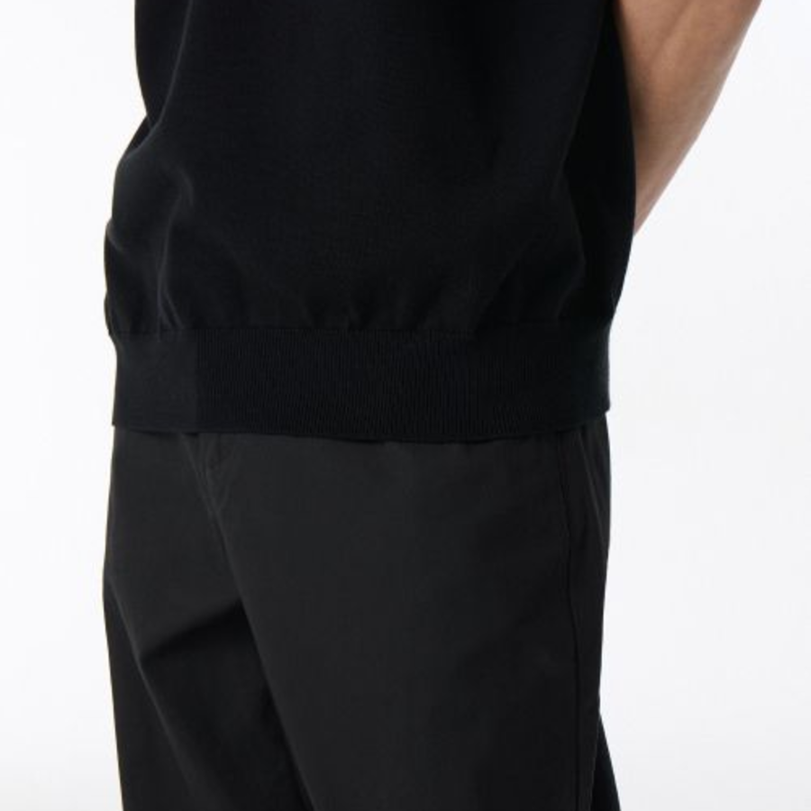 Washable Supima Cotton Knitted Polo Shirt [Black]