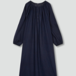 JAJU Pure Cotton Long-Sleeve Pajama Dress (Navy) — комфорт и натуральность для домашнего уюта
