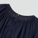 JAJU Pure Cotton Long-Sleeve Pajama Dress (Navy) — комфорт и натуральность для домашнего уюта