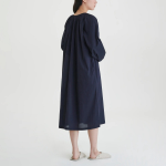 JAJU Pure Cotton Long-Sleeve Pajama Dress (Navy) — комфорт и натуральность для домашнего уюта