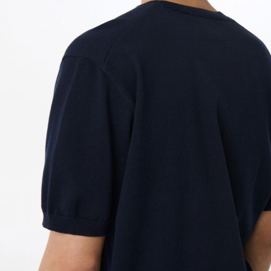 Washable Supima Cotton Crew Neck Short Sleeve Knit [Navy]