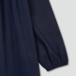 JAJU Pure Cotton Long-Sleeve Pajama Dress (Navy) — комфорт и натуральность для домашнего уюта