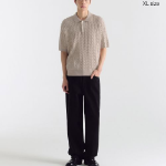 Cable Knitted Polo Shirt [Oatmeal]