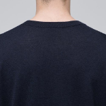 Merino Wool Blend High Gauge Crew Neck Knit [Navy]