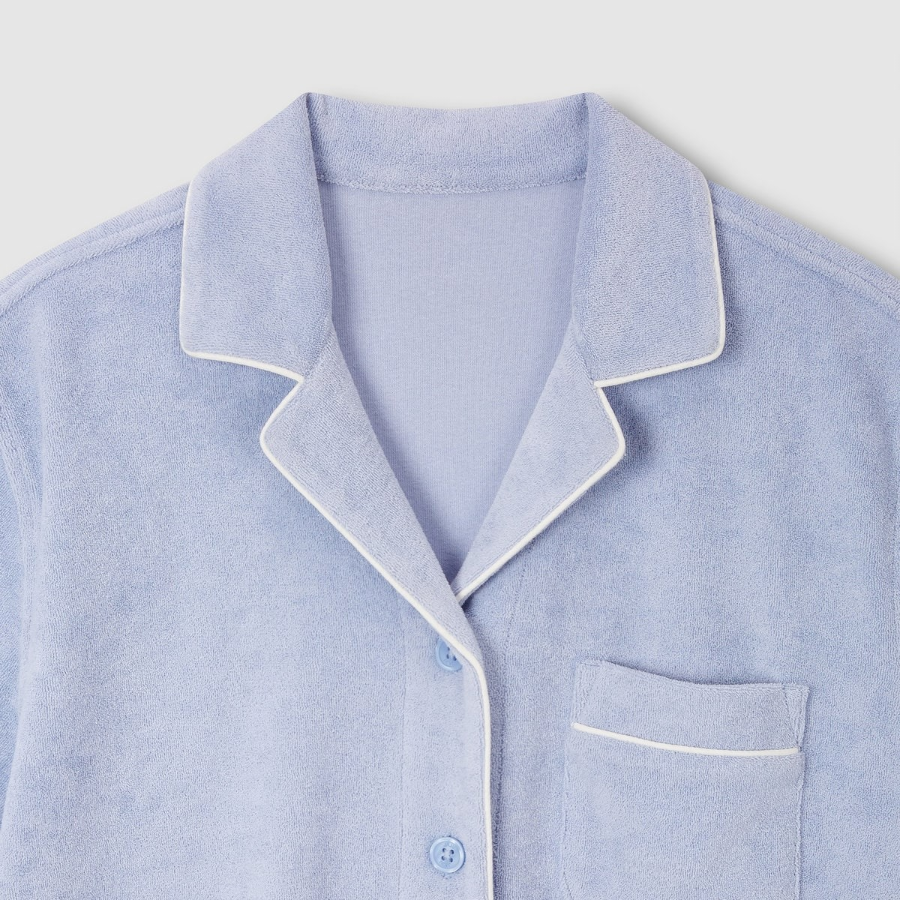 JAJU Terry 3-Part Pajama Set (Sky Blue) — мягкость махры и легкость для летнего отдыха