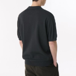 Cool Touch Slit-Neck Knitted Polo Shirt [Dark Grey]