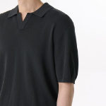 Cool Touch Slit-Neck Knitted Polo Shirt [Dark Grey]