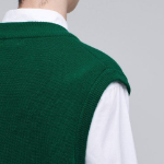 Oversized V-Neck Knit Vest [Green]