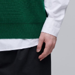 Oversized V-Neck Knit Vest [Green]