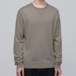 Merino Wool Blend High Gauge Crew Neck Knit [Dusty Beige]