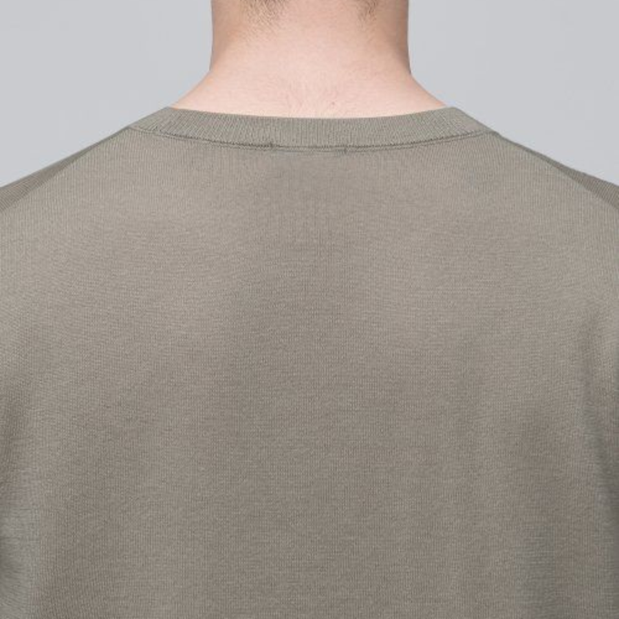 Merino Wool Blend High Gauge Crew Neck Knit [Dusty Beige]