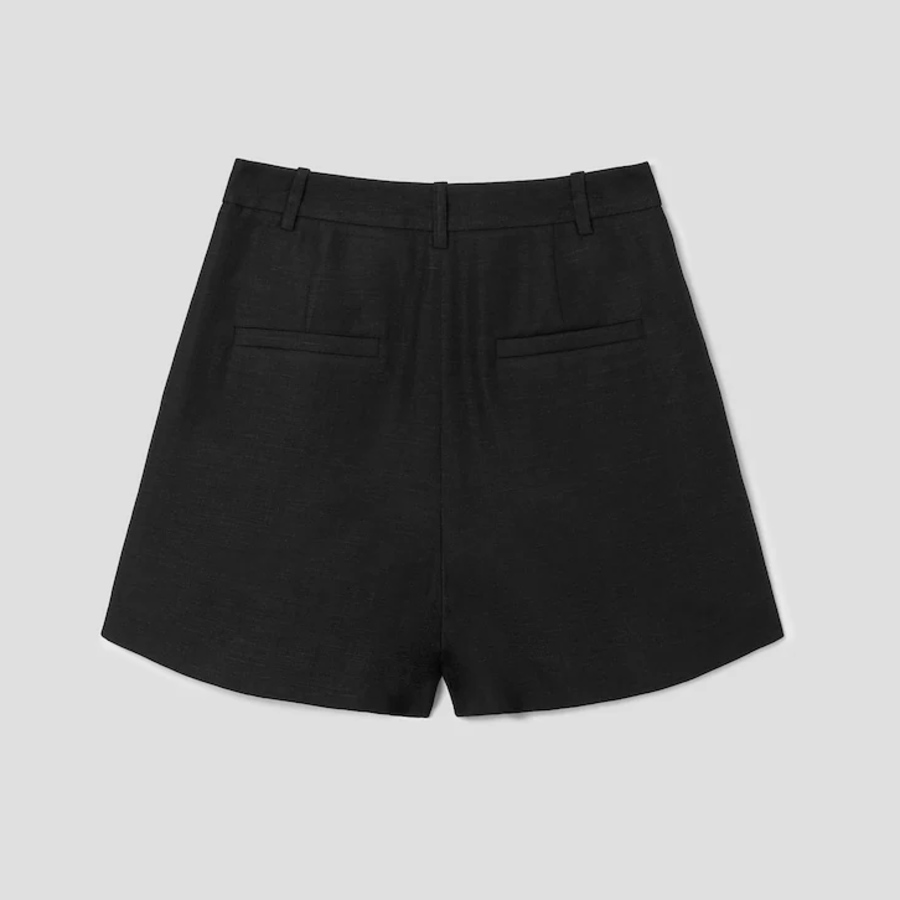 KUHO One-Tuck Short Pants – Black