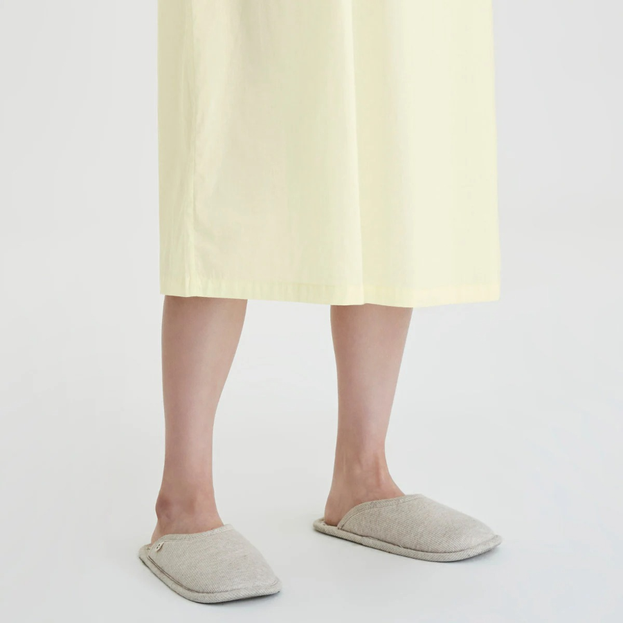 JAJU Pure Cotton Long-Sleeve Pajama Dress (Yellow) — мягкость и уют в каждой детали