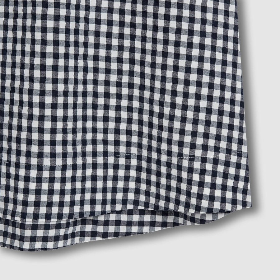 JAJU Cotton Seersucker Short-Sleeve Pajama Dress (Navy) — лёгкость и комфорт для тёплых ночей