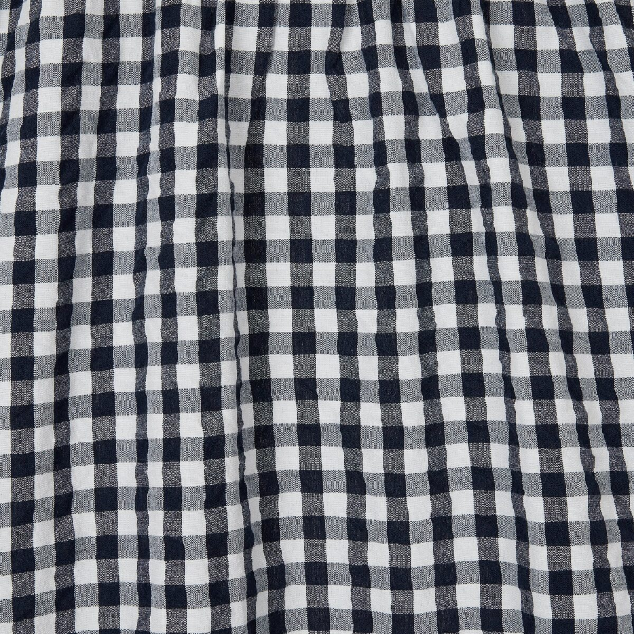 JAJU Cotton Seersucker Short-Sleeve Pajama Dress (Navy) — лёгкость и комфорт для тёплых ночей