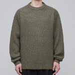 Alpaca Ribbed Crew Neck Knit [Desert Sage]
