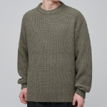 Alpaca Ribbed Crew Neck Knit [Desert Sage]