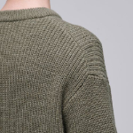 Alpaca Ribbed Crew Neck Knit [Desert Sage]