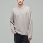 Minimal Oversized Crew Neck Knit [Mushroom]