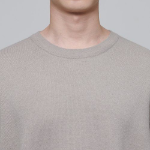 Minimal Oversized Crew Neck Knit [Mushroom]