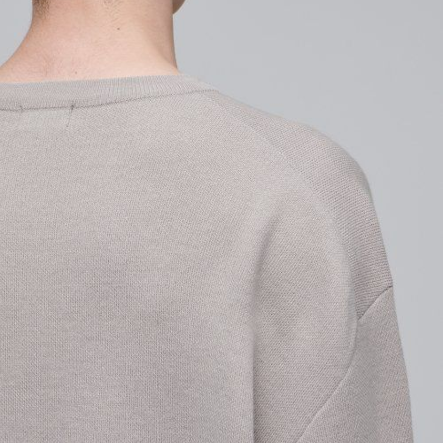 Minimal Oversized Crew Neck Knit [Mushroom]