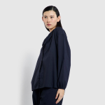 JAJU Pure Cotton Long-Sleeve Pajama Shirt (Navy) — классика уюта из натурального хлопка
