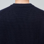 Lambswool Ribbed V-Neck Knit [Navy]