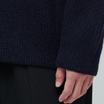 Lambswool Ribbed V-Neck Knit [Navy]