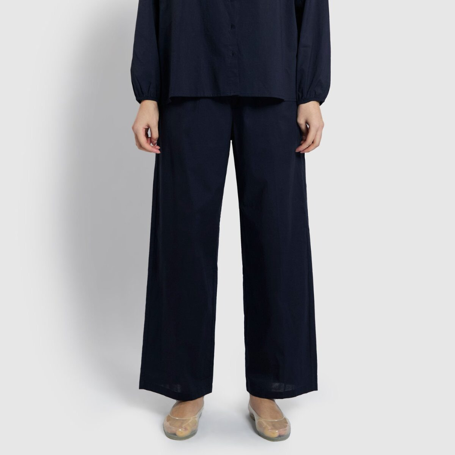 JAJU Pure Cotton Full-Length Pajama Pants (Navy) — лёгкость, свобода и натуральный комфорт