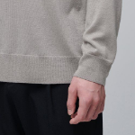 Merino Wool Blend High-Gauge Mock Neck Knit [Mushroom]