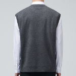 Lambswool Crew Neck Knit Vest [Medium Gray]