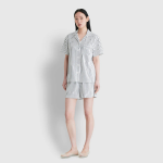 JAJU Terry Short-Sleeve 3-Piece Pajama Set (Off White) — мягкость махры и лёгкость полного комфорта