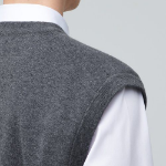 Lambswool Crew Neck Knit Vest [Medium Gray]