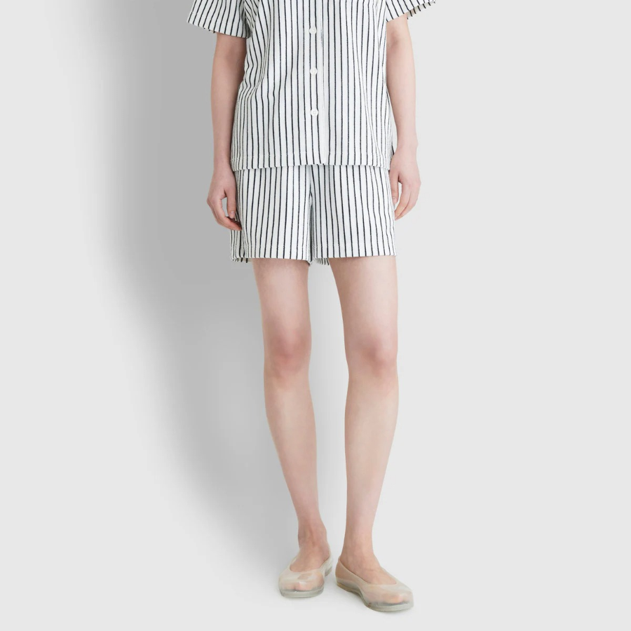 JAJU Terry Short-Sleeve 3-Piece Pajama Set (Off White) — мягкость махры и лёгкость полного комфорта