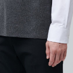 Lambswool Crew Neck Knit Vest [Medium Gray]