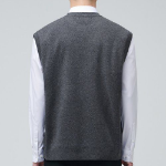 Lambswool Crew Neck Knit Vest [Medium Gray]