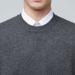 Lambswool Crew Neck Knit Vest [Medium Gray]