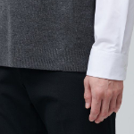 Lambswool Crew Neck Knit Vest [Medium Gray]