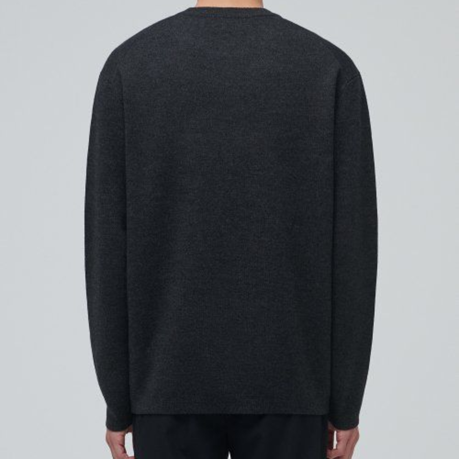 Minimal Crew Neck Knit [Charcoal Gray]