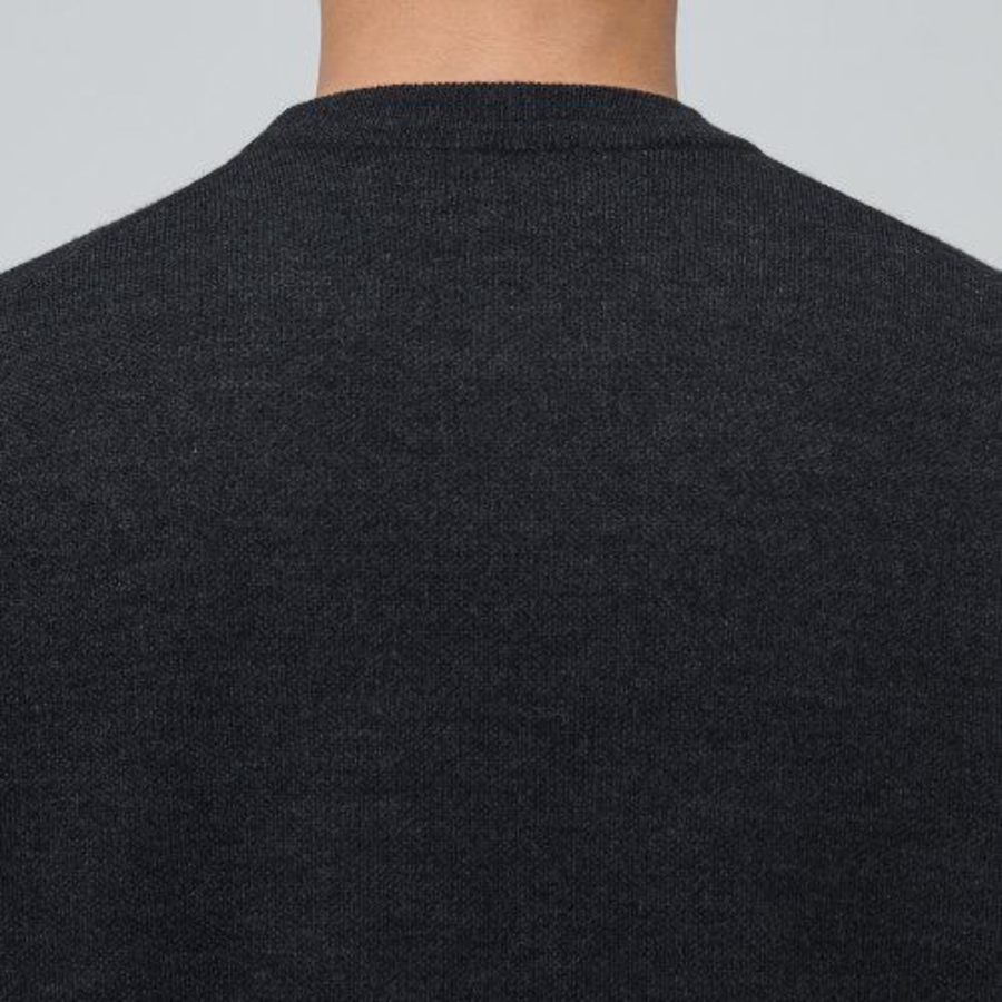Minimal Crew Neck Knit [Charcoal Gray]