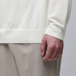 Merino Wool Blend High Gauge Crew Neck Knit [Ivory]